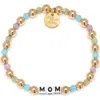 Little Words Project Mom Beaded Stretch Bracelet In Gold Multi