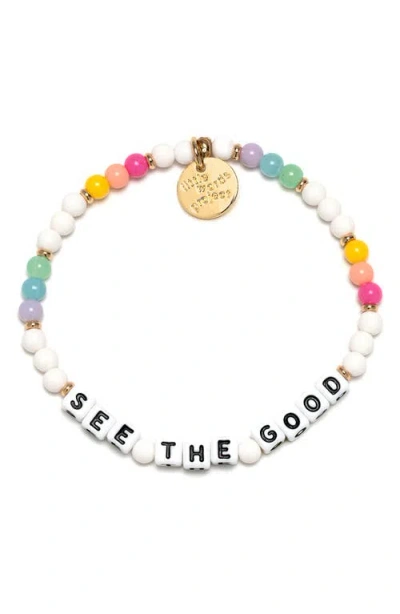 Little Words Project See The Good Stretch Bracelet In White Multi