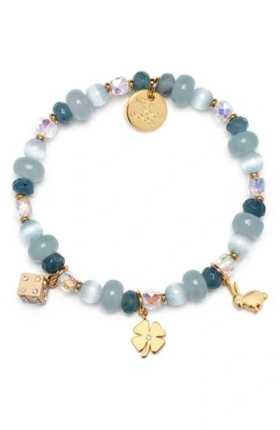 Little Words Project She's Magic Charm Stretch Bracelet In Green