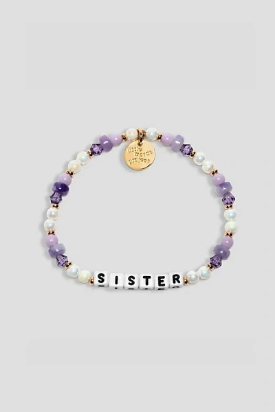 Little Words Project Sister Beaded Bracelet In Purple, Women's At Urban Outfitters