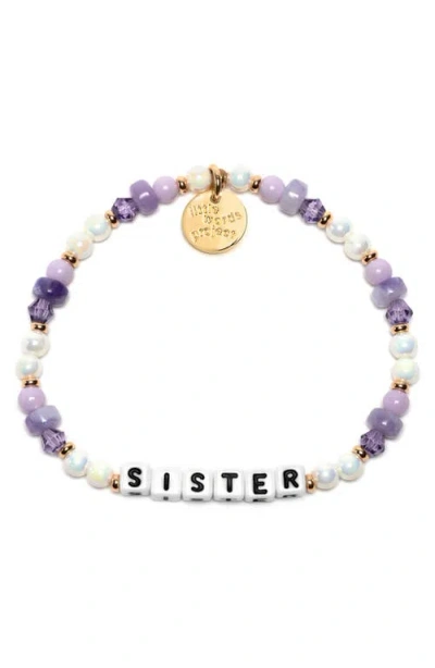 Little Words Project Sister Beaded Stretch Bracelet In Multi