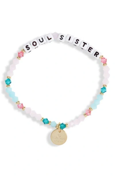 Little Words Project Soul Sister Beaded Stretch Bracelet In Multi