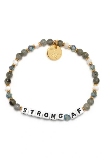 Little Words Project Strong Af Beaded Stretch Bracelet In Multi