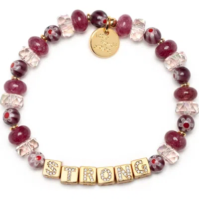Little Words Project Strong Cubic Zirconia Stretch Bracelet In Gold