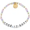 Little Words Project Take It Easy Beaded Stretch Bracelet In Brown