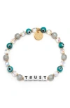 Little Words Project Trust Stretch Beaded Bracelet In Multi