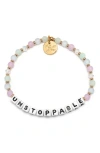Little Words Project Unstoppable Beaded Stretch Bracelet In Gold