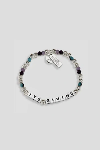 Little Words Project Uo Exclusive It's Giving Beaded Bracelet In Silver, Women's At Urban Outfitters