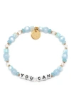 Little Words Project You Can Beaded Stretch Bracelet In Brown