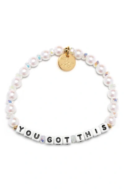 Little Words Project You Got This Beaded Stretch Bracelet In Orange