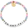 Little Words Project You Got This Beaded Stretch Bracelet In White