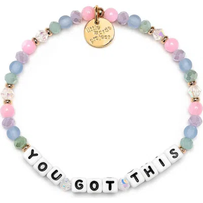 Little Words Project You Got This Beaded Stretch Bracelet In White