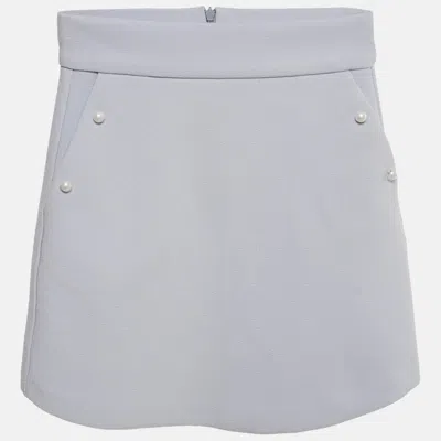 Pre-owned Littlelady Empire Little Lady Empire Kids Blue Pearl Detail Skylar Skirt 6yrs