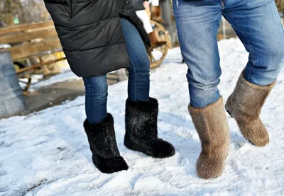 Pre-owned Litvin Beaver Winter Fur Boots For Women,mukluks,eskimo Boots,snow High Furry Boots In Brown