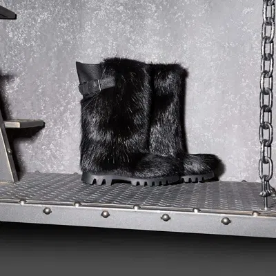 Pre-owned Litvin Nutria Fur Boots For Men, Winter Snow Boots, Mukluks, Big Sizes, Gift For Men In Black