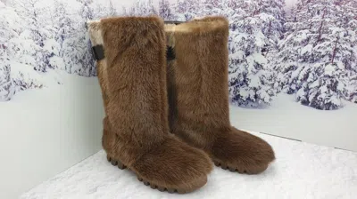 Pre-owned Litvin Otter Fur Boots For Men, Winter Snow Boots, Mukluks, Big Sizes, Handmade