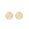 Litzi Women's F U Happy Face Earrings Gold In Yellow