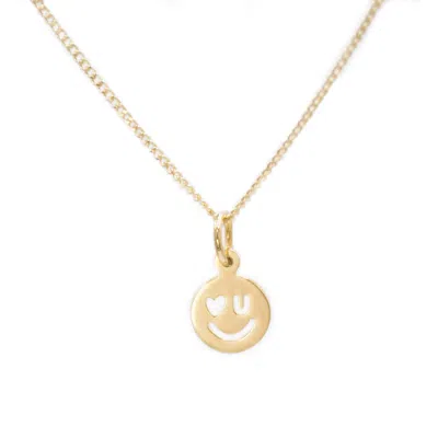 Litzi Women's Love U Happy Face Pendant Gold In Yellow