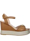 Liu •jo 100mm Wedge Platform Sandals In Brown