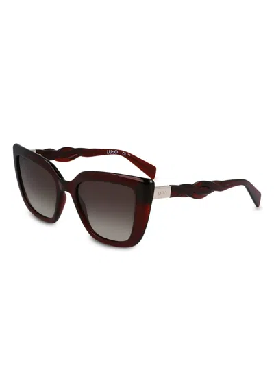 Liu •jo Sculpted-arm Sunglasses In 브라운