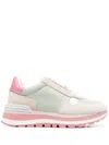 Liu •jo 45mm Panelled Lace-up Sneakers In Neutrals