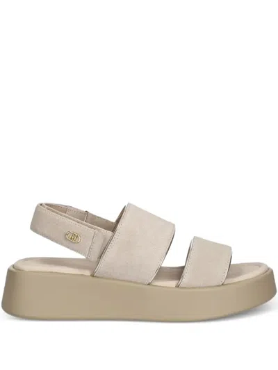 Liu •jo 45mm Suede Platform Sandals In Neutral