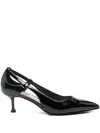 Liu •jo Patent Leather Pumps With Cut-outs In Black