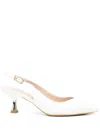 Liu •jo 60mm Slingback Leather Pumps In White