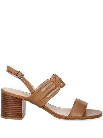Liu •jo 60mm Strappy Block-heeled Sandals In Brown