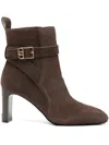 Liu •jo 88mm Suede Ankle Boots In Brown