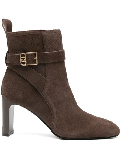 Liu •jo 88mm Suede Ankle Boots In Brown