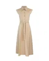 Liu •jo Liu Jo Cotton Chemisier Midi Dress In Beige In 60920