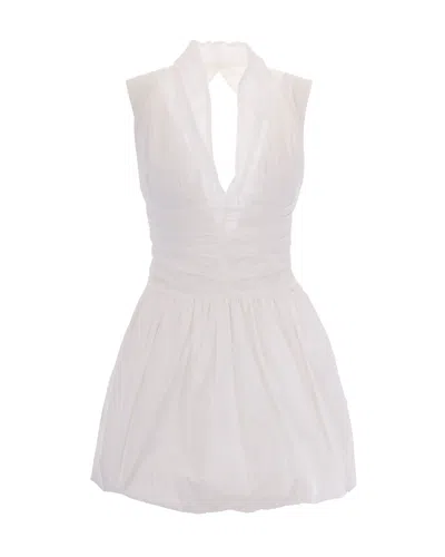 Liu •jo Abito Corto Cut Out Bianco Lana In White