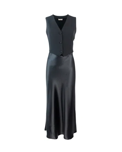 Liu •jo Abito Lungo Con Gilet In Black