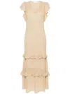 Liu •jo Lurex-detail Maxi Dress In Oro
