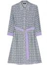 Liu •jo Logo-print Silk Midi Dress In Viola