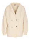 Liu •jo White Wool Coat In Neutral