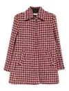 Liu •jo Houndstooth-pattern Pocketed Coat In Red