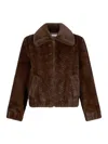 Liu •jo Teddy Bomber Jacket With Cable Knit Detailing In Brown