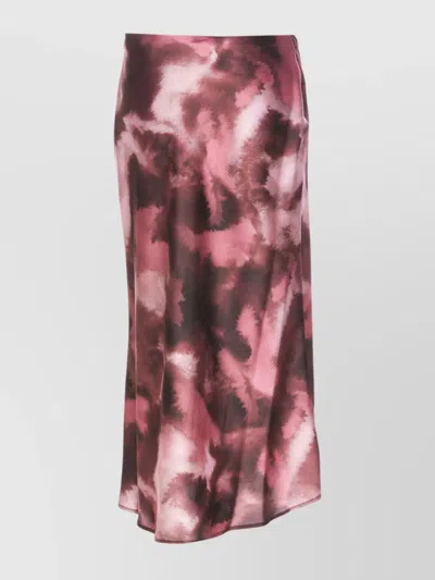 LIU •JO ABSTRACT PATTERN HIGH WAIST MIDI LENGTH SKIRT