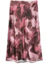 Liu •jo Abstract Pattern Midi Skirt In Pink