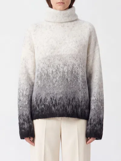 Liu •jo Liu Jo Abstract Pattern Relaxed Fit Wool And Alpaca Blend Jumper In White