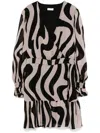 Liu •jo Abstract-print Dress In Black