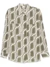 Liu •jo Ramie Shirt In Green Mitif With Two Chest Patch Pockets In 绿色