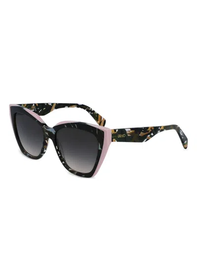 Liu •jo Abstract-print Sunglasses In Gold