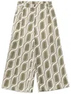 Liu •jo Liu Jo Cropped Green Trousers With Unique Wave Pattern In Green