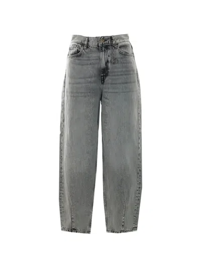 Liu •jo Acid-wash Barrel-leg Jeans In Gray