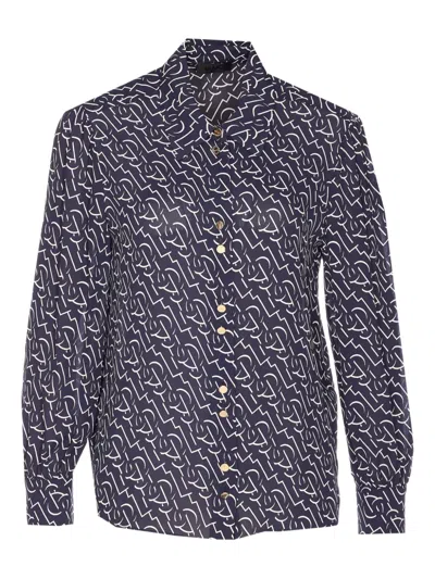 LIU •JO ALL OVER LOGO-PRINT SHIRT