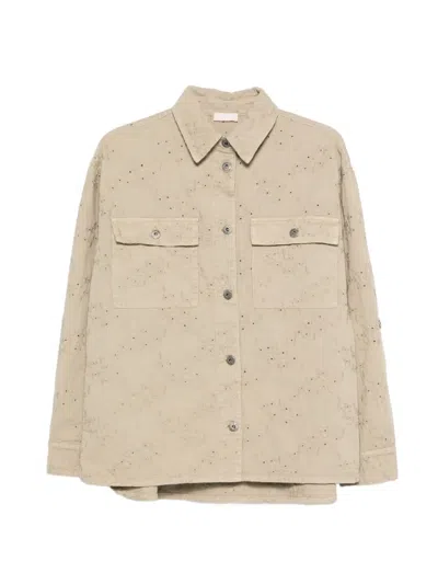 Liu •jo Liu Jo Aluminum Grey Cotton Jacket In Neutral