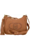 Liu •jo Liu Jo Fringe-detail Brown Shoulder Bag With Logo Accents